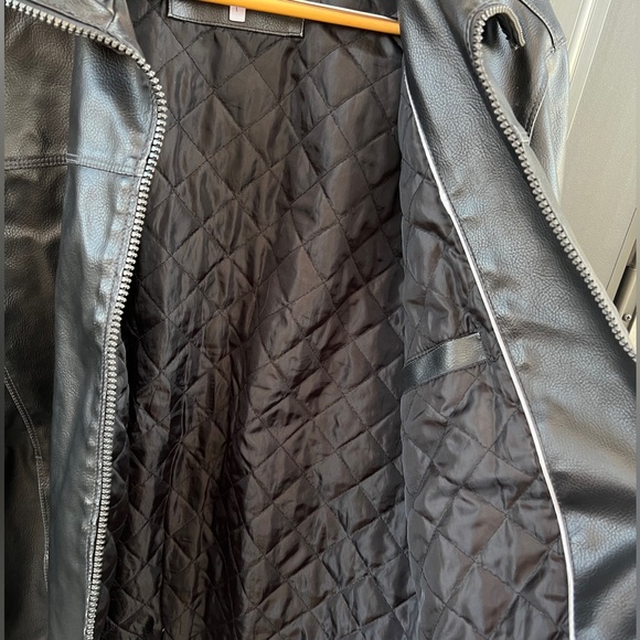 Leather Calvin Klein Classic Jacket, Collared Zipper, Pockets, Black, Men’s Lg - Picture 7 of 12